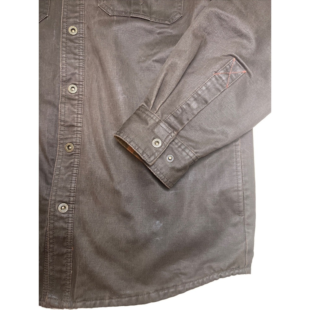 Legendary Whitetails Journeyman Shirt Jacket Mens Medium Gray Flannel Lined - Picture 6 of 13